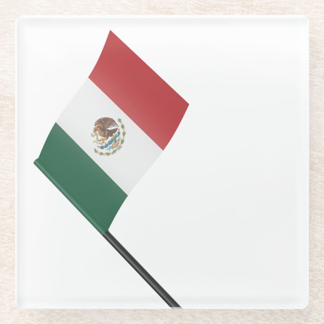 Flagge Mexikos Glasuntersetzer (Vorderseite)