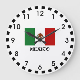 Flagge Mexikos Große Wanduhr