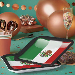 Flagge Mexikos Pappteller