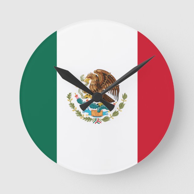Flagge Mexikos Runde Wanduhr (Vorderseite)