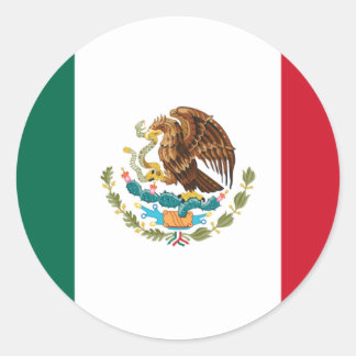 Flagge Mexikos Runder Aufkleber