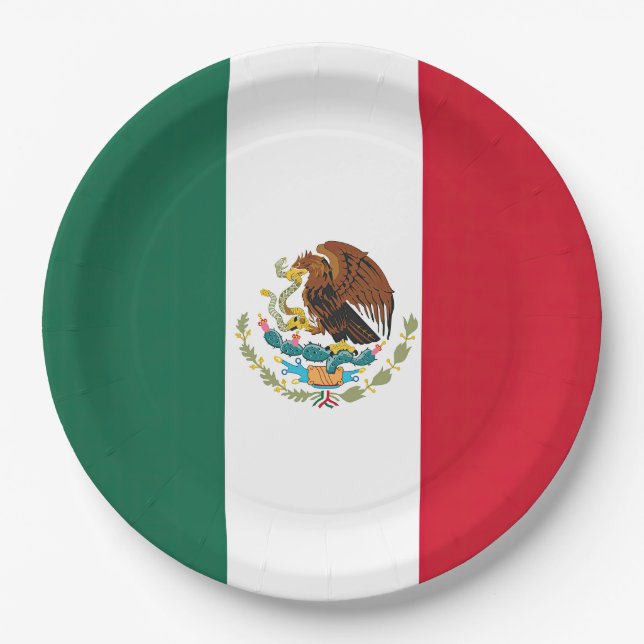 Flagge Mexikos Tricolore Pappteller (Vorderseite)