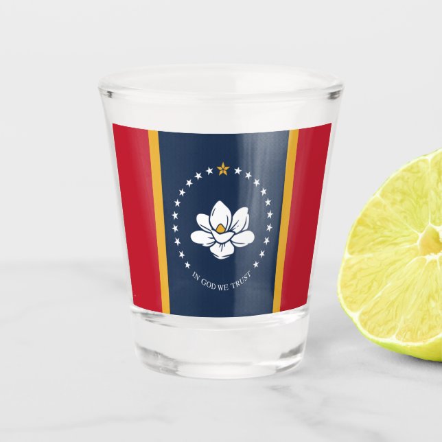 Flagge Mississippi Schnapsglas (Vorderseite)