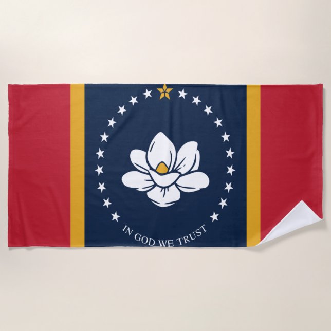 Flagge Mississippi Strandtuch (Vorderseite)