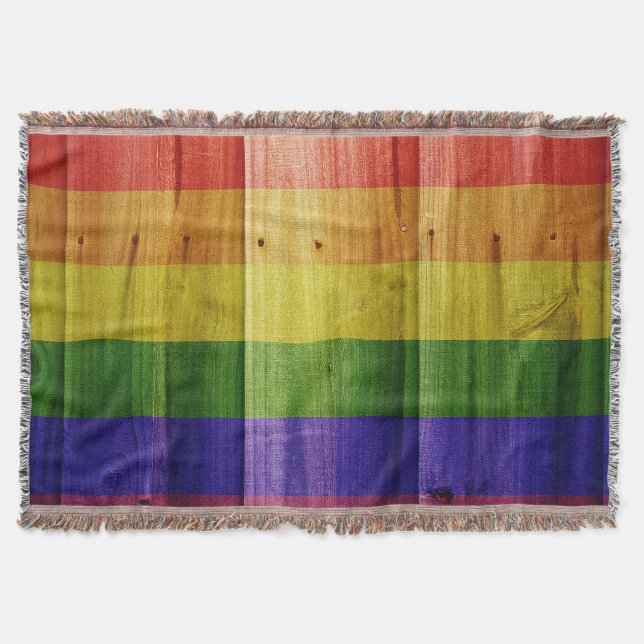 Flagge mit hölzernem Regenbogen Decke (Vorderseite)