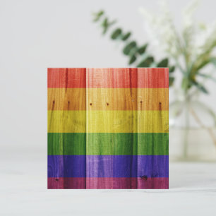 Flagge mit hölzernem Regenbogen Einladung
