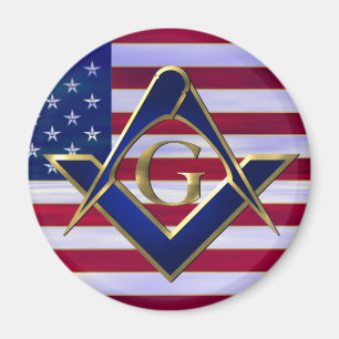 Flagge mit Quadrat und Kompasssen Magnet