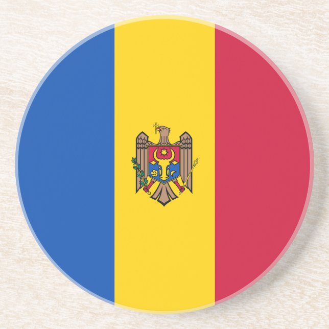 Flagge Moldawiens Getränkeuntersetzer (Vorne)