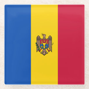 Flagge Moldawiens Glasuntersetzer