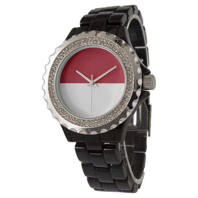 Flagge Monaco Armbanduhr (Schrägansicht)