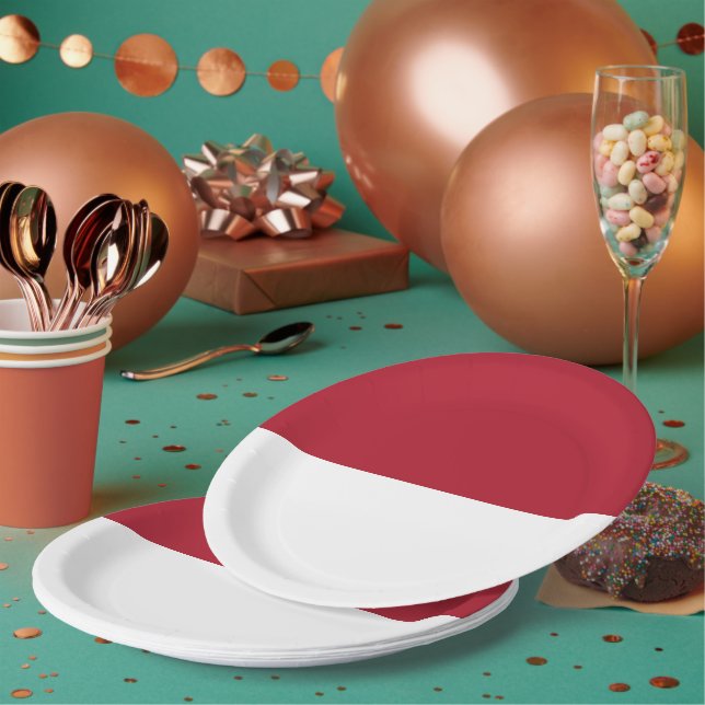 Flagge Monaco Pappteller (Multi)