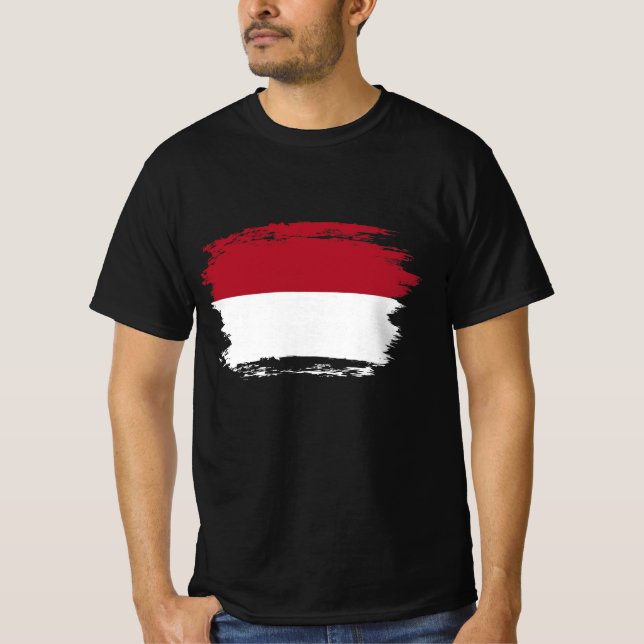 Flagge Monaco T-Shirt (Vorderseite)
