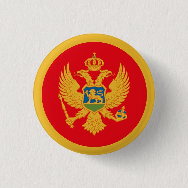 Flagge Montenegros Button (Vorderseite)