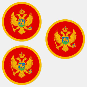 Flagge Montenegros Etiketten