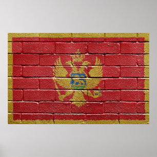 Flagge Montenegros Poster
