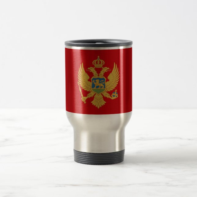 Flagge Montenegros - Reise/Tasse Reisebecher (Mittel)