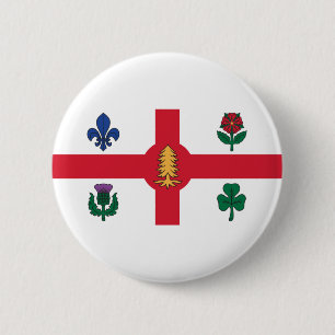 Flagge Montreals, Quebec Button