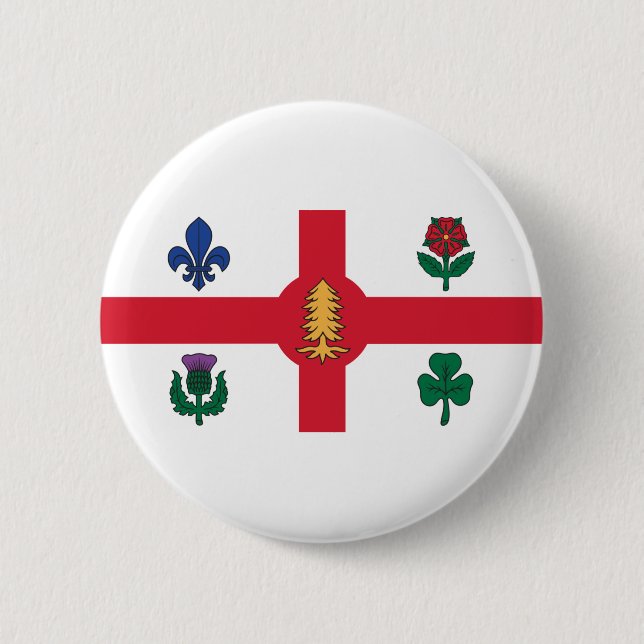 Flagge Montreals, Quebec Button (Vorderseite)
