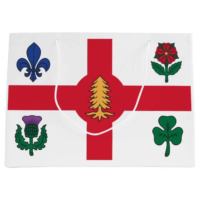 Flagge Montreals, Quebec Große Geschenktüte (Vorderseite)
