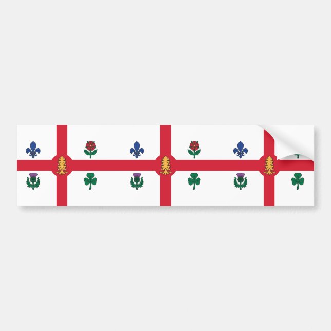 Flagge Montreals (Quebec, Kanada) Autoaufkleber (Vorne)