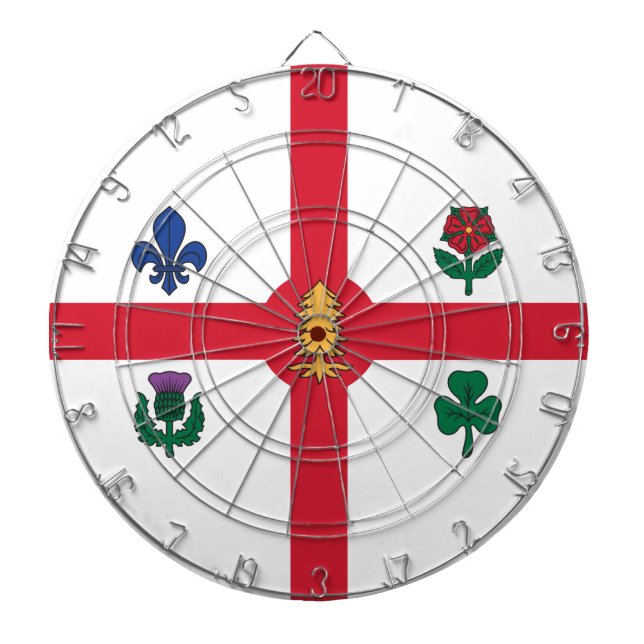 Flagge Montreals (Quebec, Kanada) Dartscheibe (vorne)