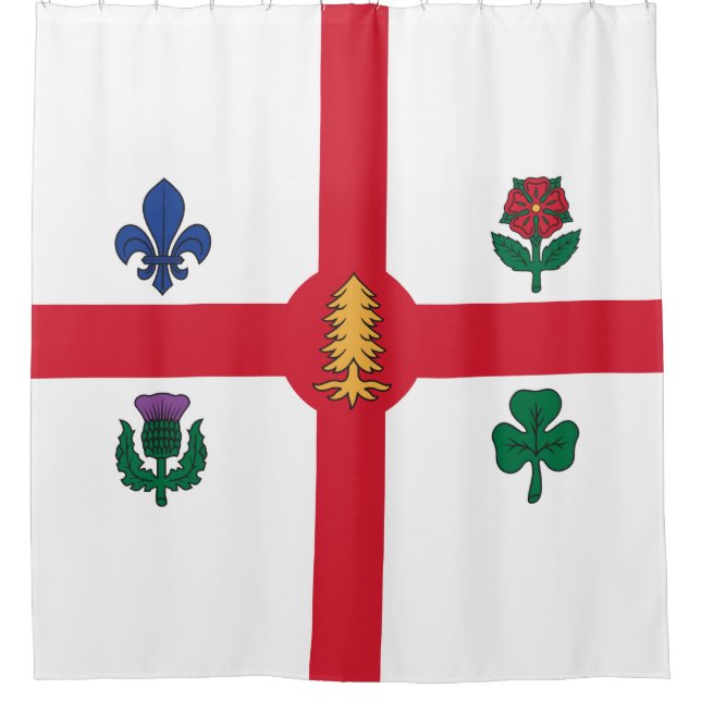 Flagge Montreals (Quebec, Kanada) Duschvorhang (Vorderseite)