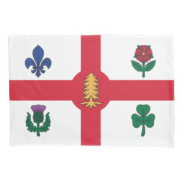 Flagge Montreals (Quebec, Kanada) Kissenbezug (Vorderseite-Links)