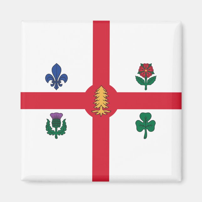 Flagge Montreals (Quebec, Kanada) Magnet (Vorne)