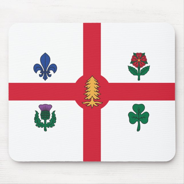 Flagge Montreals (Quebec, Kanada) Mousepad (Vorne)