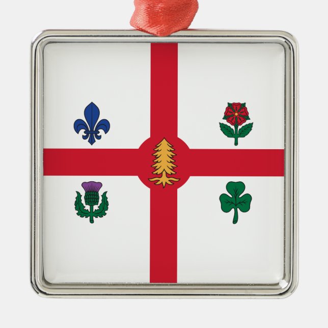 Flagge Montreals (Quebec, Kanada) Ornament Aus Metall (Vorne)