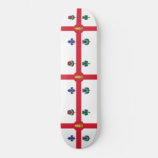 Flagge Montreals (Quebec, Kanada) Skateboard (Vorderseite)