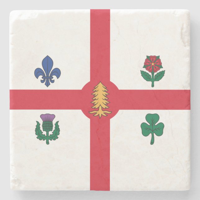 Flagge Montreals (Quebec, Kanada) Steinuntersetzer (Vorderseite)