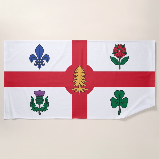 Flagge Montreals (Quebec, Kanada) Strandtuch (Vorderseite)