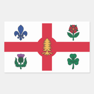 Flagge Montreals, Quebec Rechteckiger Aufkleber