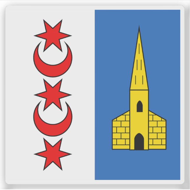 Flagge Montreux, Schweiz Aufkleber (Vorderseite)