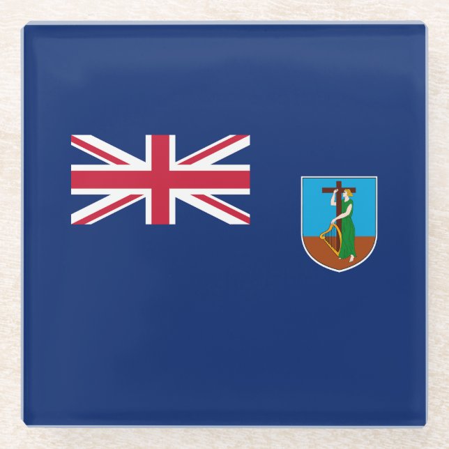Flagge Montserrat Glasuntersetzer (Vorderseite)