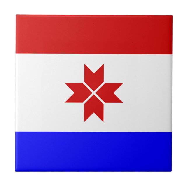 Flagge Mordowiens Fliese (Vorderseite)