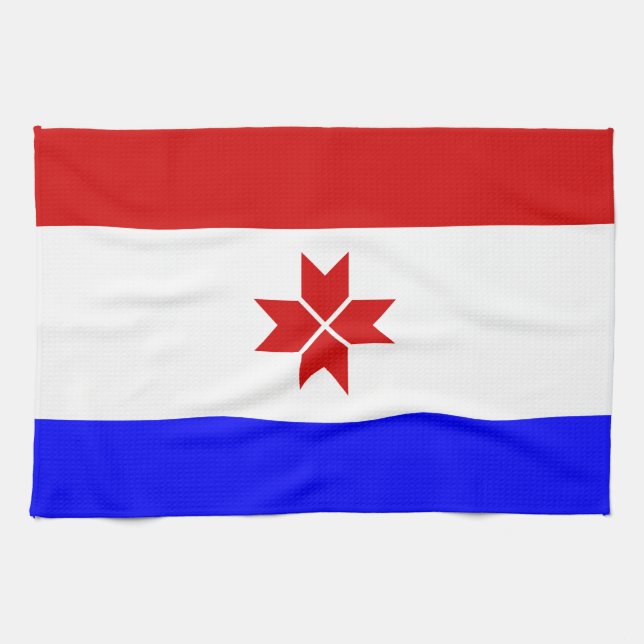 Flagge Mordowiens Geschirrtuch (Horizontal)