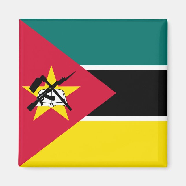 Flagge Mosambiks (Nationalflagge) (Afrika) Magnet (Vorne)