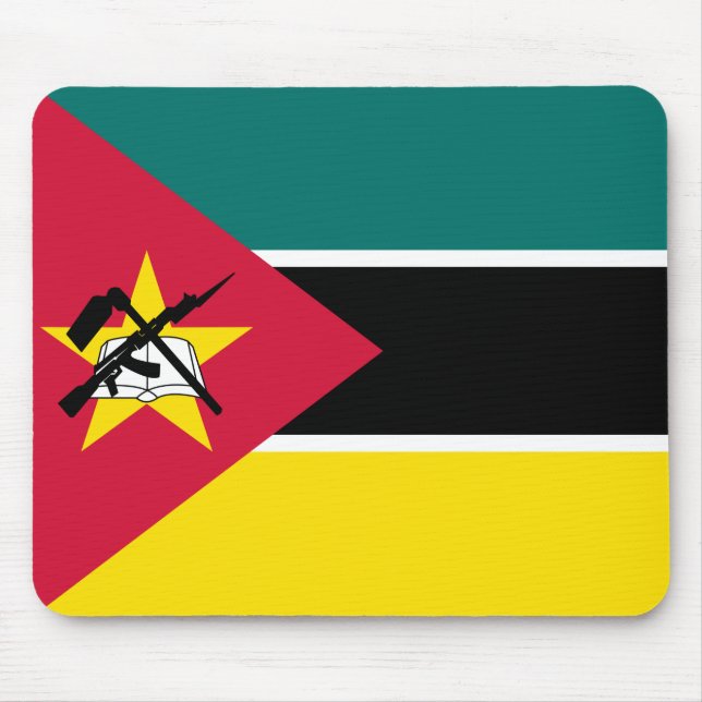 Flagge Mosambiks (Nationalflagge) (Afrika) Mousepad (Vorne)