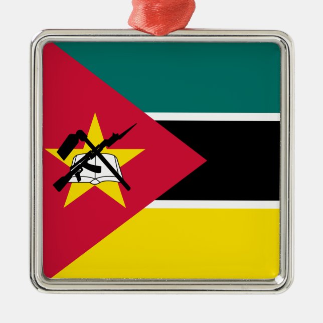 Flagge Mosambiks (Nationalflagge) (Afrika) Ornament Aus Metall (Vorne)