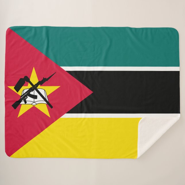 Flagge Mosambiks (Nationalflagge) (Afrika) Sherpadecke (Vorderseite (Horizontal))