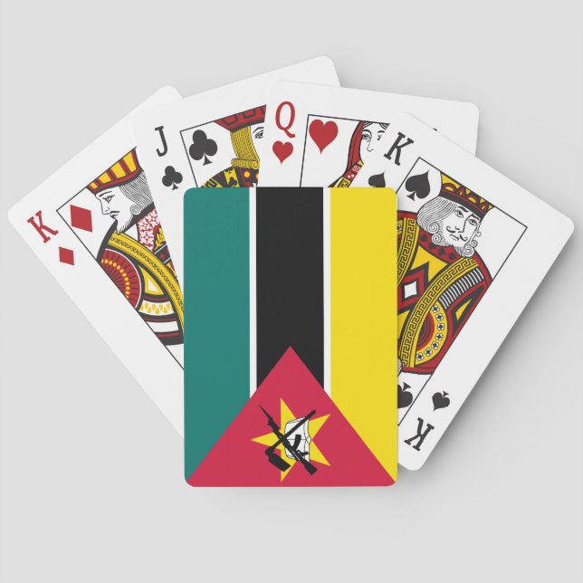 Flagge Mosambiks (Nationalflagge) (Afrika) Spielkarten (Rückseite)