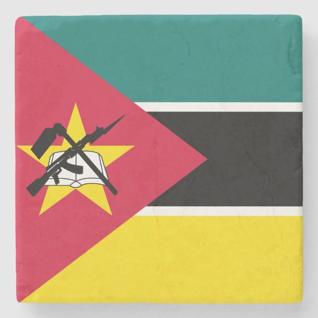 Flagge Mosambiks (Nationalflagge) (Afrika) Steinuntersetzer (Vorderseite)