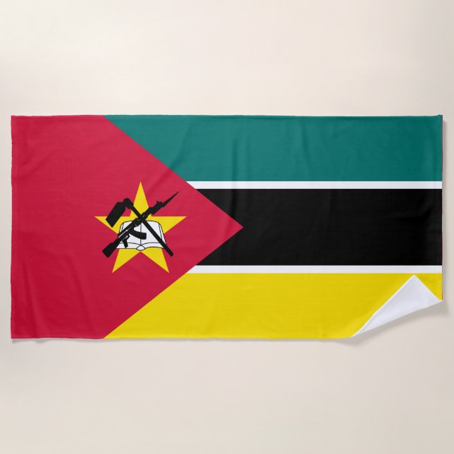 Flagge Mosambiks (Nationalflagge) (Afrika) Strandtuch (Vorderseite)