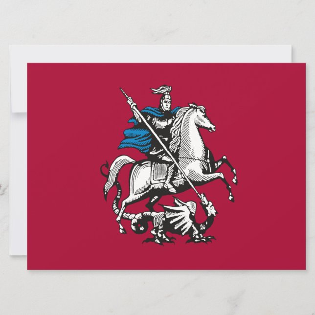 Flagge Moskaus (russische Hauptstadt) Karte (Vorderseite)