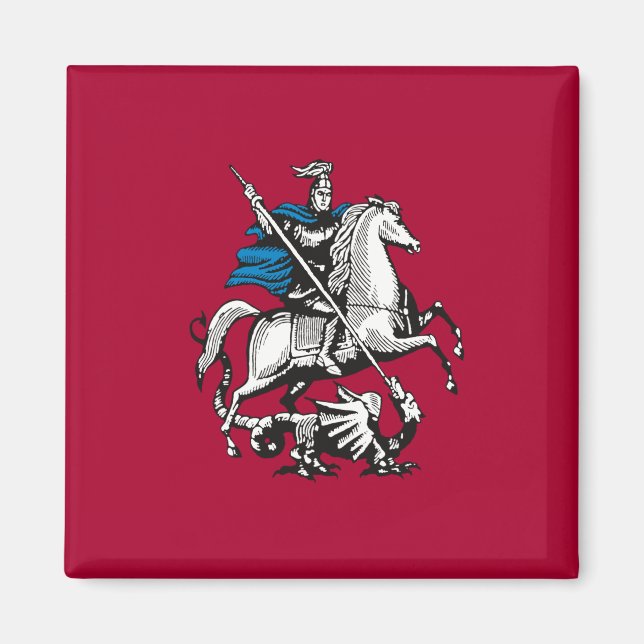 Flagge Moskaus (russische Hauptstadt) Magnet (Vorne)