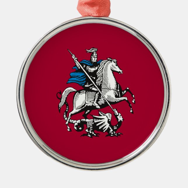 Flagge Moskaus (russische Hauptstadt) Ornament Aus Metall (Vorne)