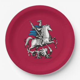 Flagge Moskaus (russische Hauptstadt) Pappteller