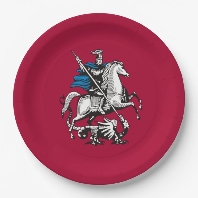 Flagge Moskaus (russische Hauptstadt) Pappteller (Vorderseite)